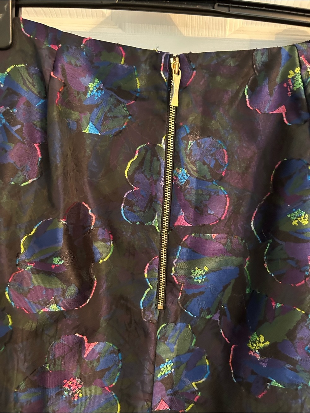 kate spade Black Midi Skirt with Purple & Blue Floral Print - Picture 6 of 13